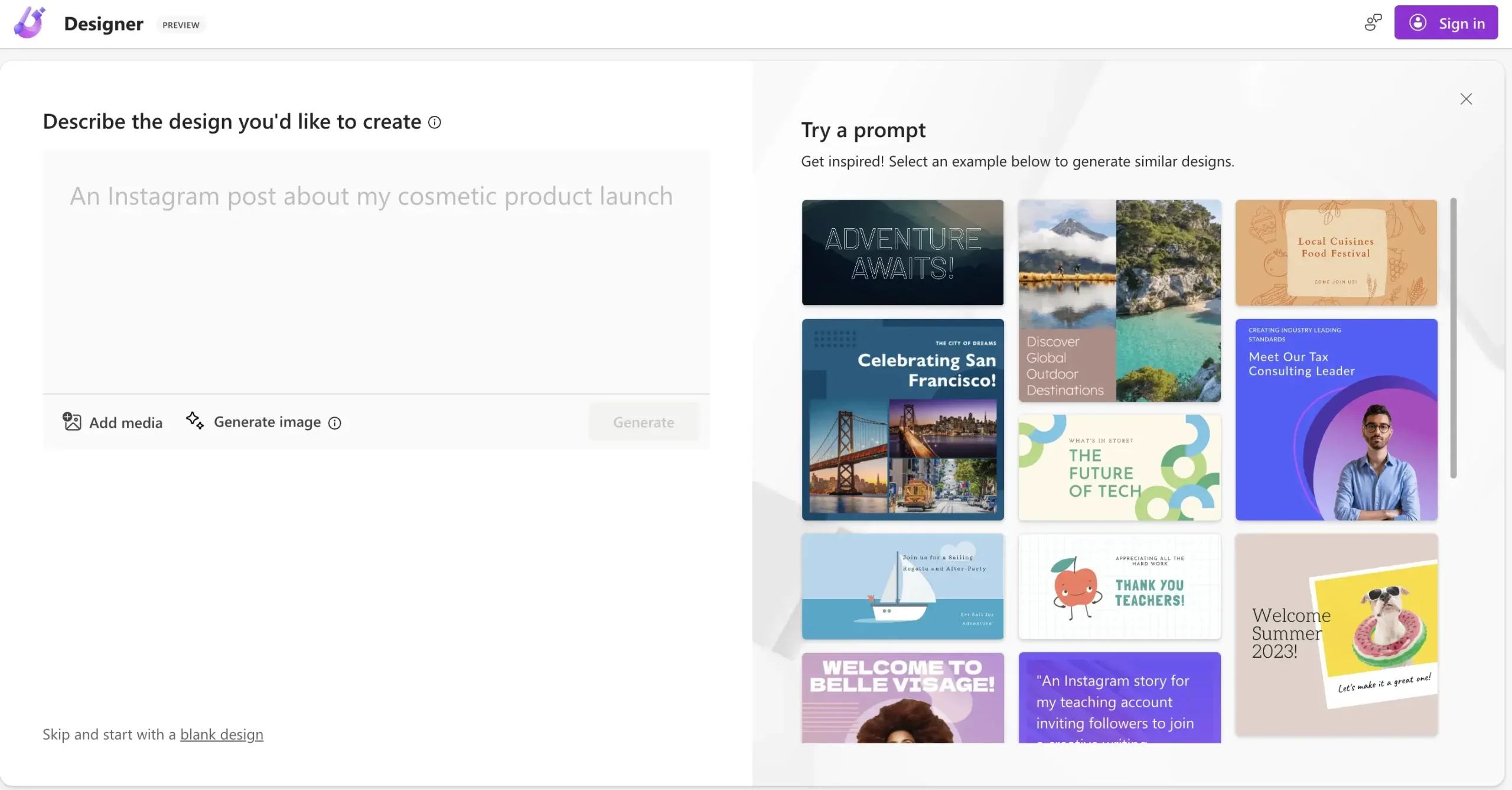 8. Microsoft Designer
