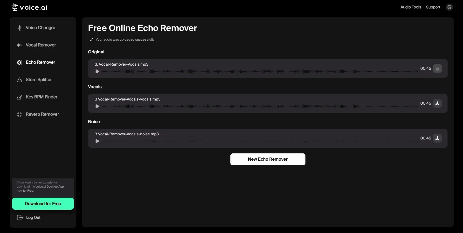 Echo Remover Results
