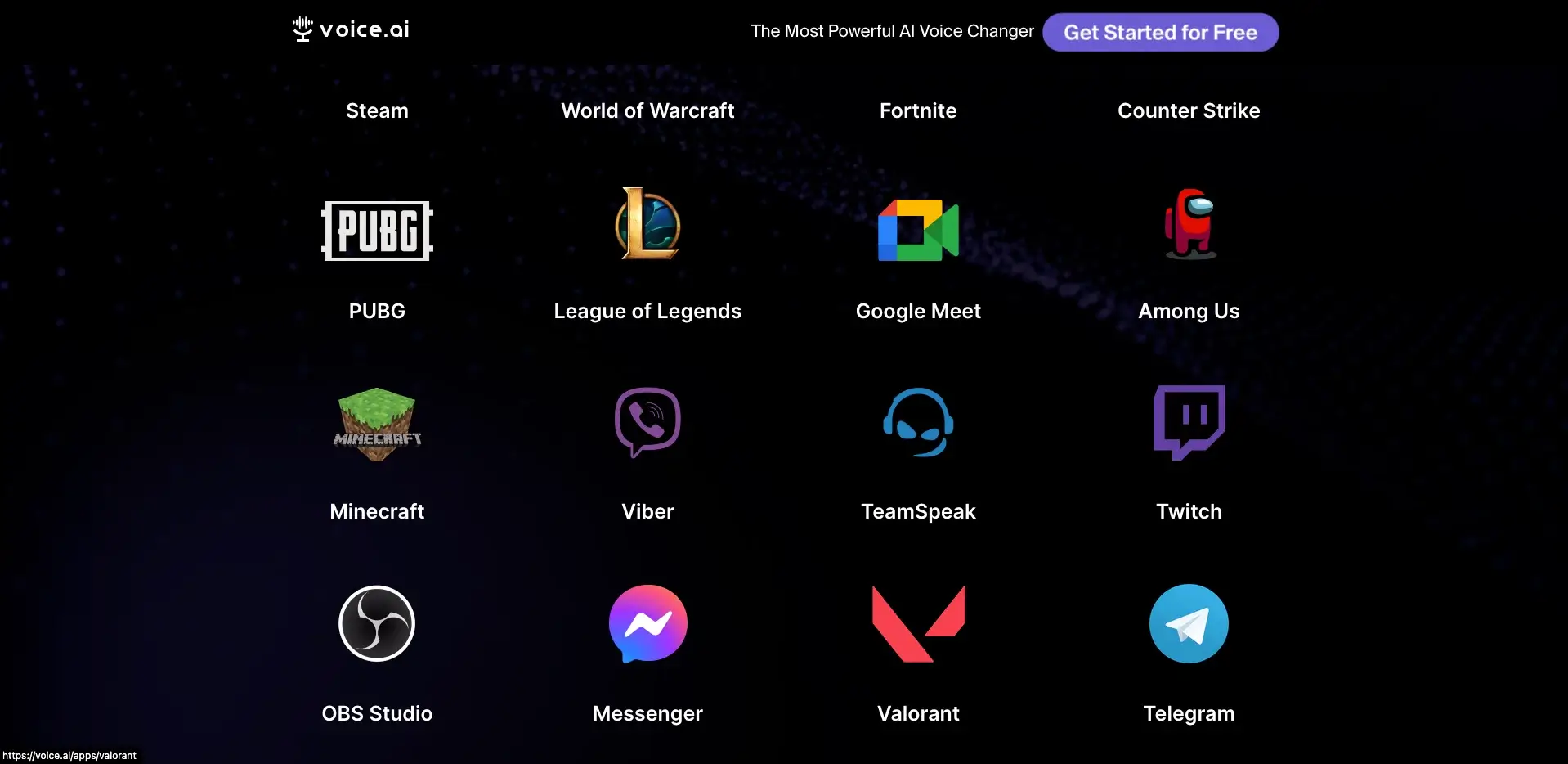 Voice.ai AI Voice Changer - Supported Apps and Games