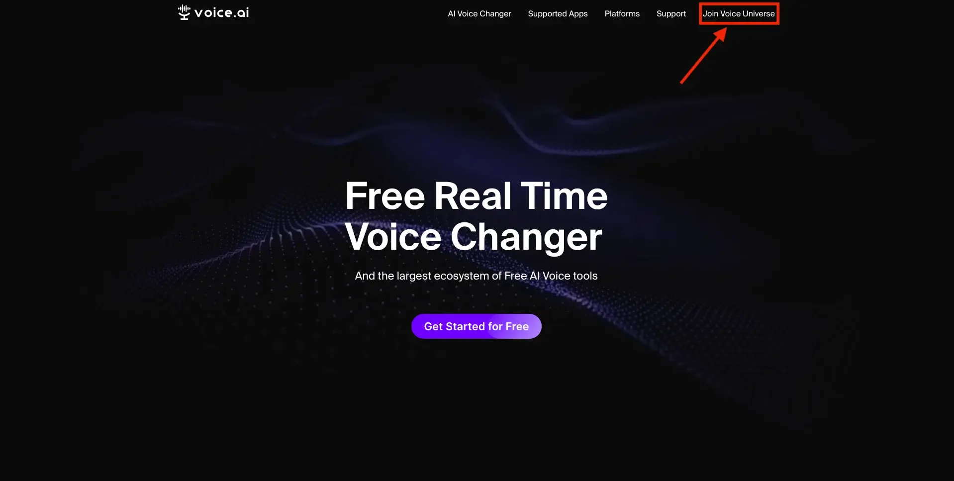 Voice.ai Home Page