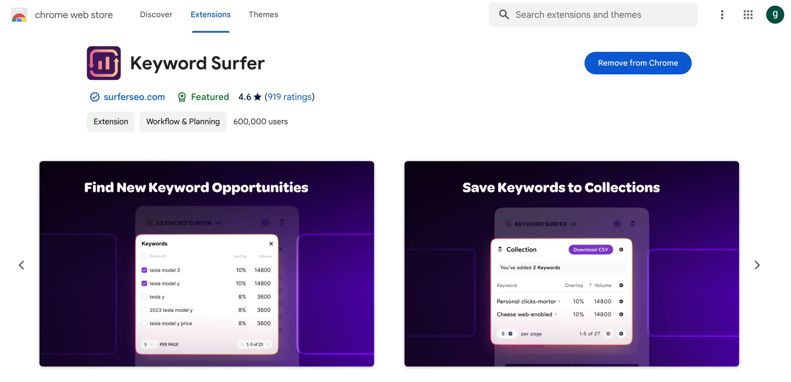 Keyword Surfer