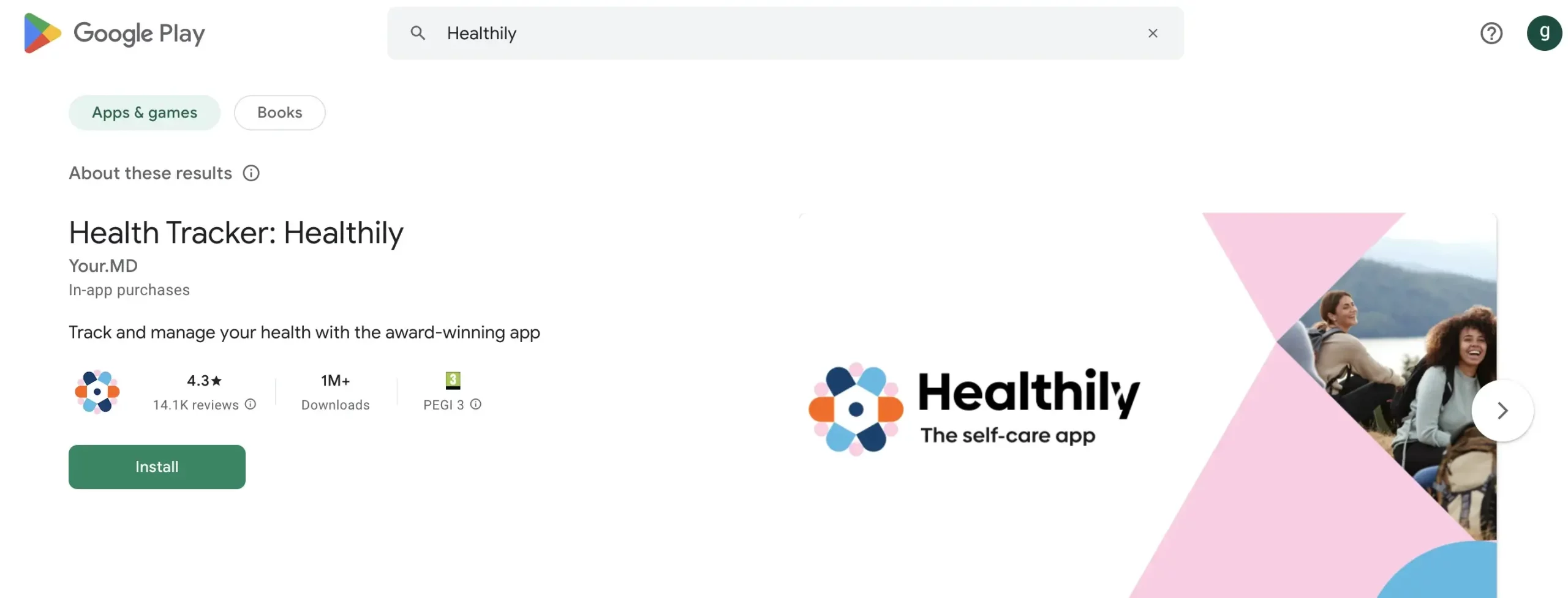 1. Healthily - The Self-Care App
