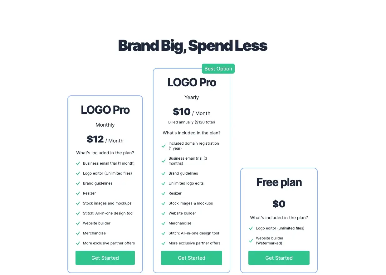 Logo.com Pricing