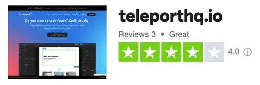 Trust Pilot Rating for TeleportHQ
