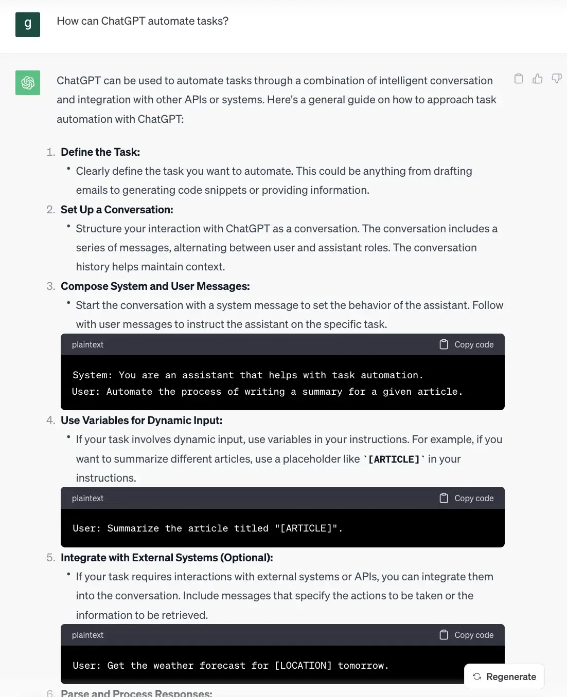 ChatGPT - Automating Task