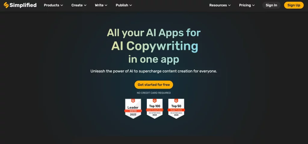 9. Simplified AI Copywriting