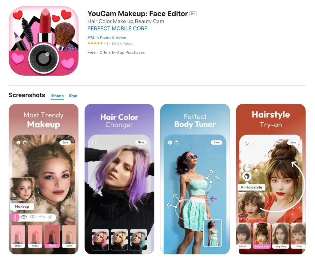 3. YouCam Makeup