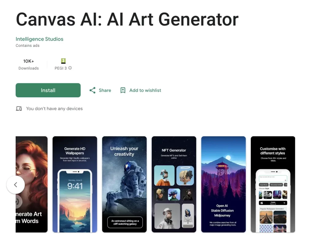 12. Canva AI Art generator